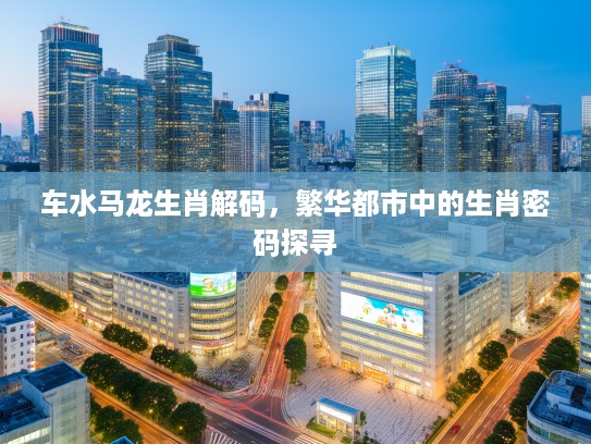 车水马龙生肖解码，繁华都市中的生肖密码探寻