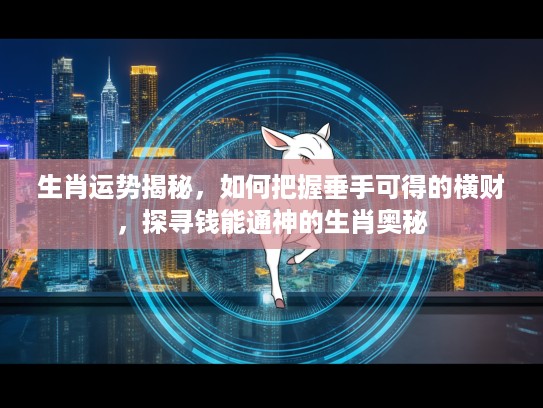 生肖运势揭秘，如何把握垂手可得的横财，探寻钱能通神的生肖奥秘