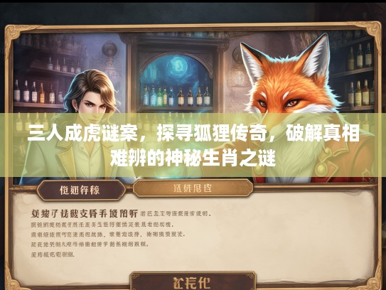 三人成虎谜案,探寻狐狸传奇,破解真相难辨的神秘生肖之谜 三人成虎谜案,探寻狐狸传奇,破解真相难辨的神秘生肖之谜
