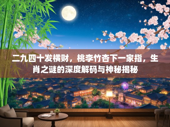 二九四十发横财，桃李竹杏下一家指，生肖之谜的深度解码与神秘揭秘