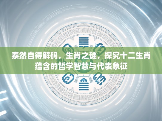 泰然自得解码，生肖之谜，探究十二生肖蕴含的哲学智慧与代表象征