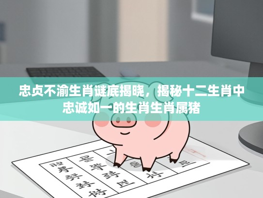 忠贞不渝生肖谜底揭晓，揭秘十二生肖中忠诚如一的生肖生肖属猪