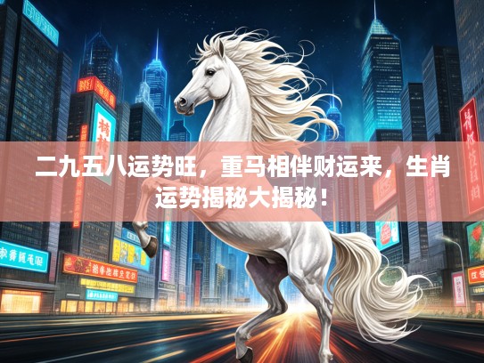 二九五八运势旺，重马相伴财运来，生肖运势揭秘大揭秘！