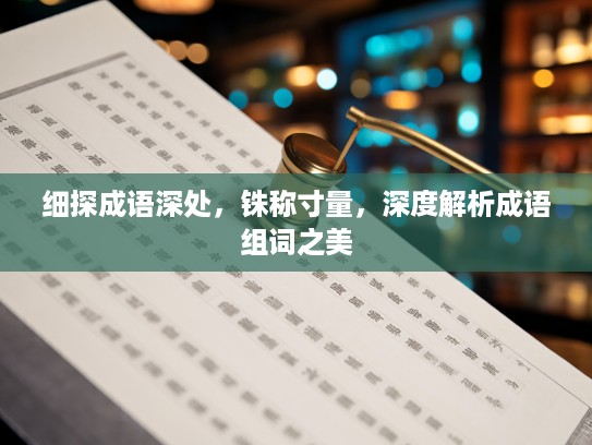 细探成语深处，铢称寸量，深度解析成语组词之美