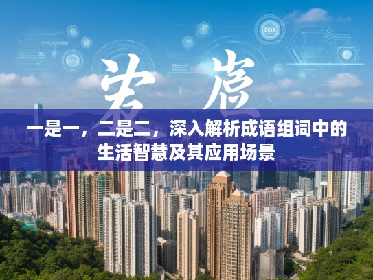 一是一，二是二，深入解析成语组词中的生活智慧及其应用场景
