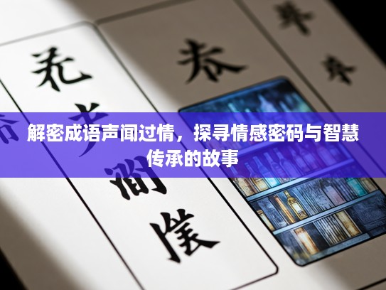 解密成语声闻过情，探寻情感密码与智慧传承的故事