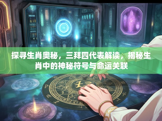 探寻生肖奥秘,三拜四代表解读,揭秘生肖中的神秘符号与命运关联 探寻生肖奥秘,三拜四代表解读,揭秘生肖中的神秘符号与命运关联